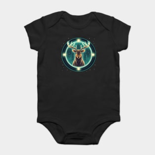 Deer in Ornament, Love Deers Baby Bodysuit